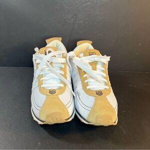 K-Swiss White and Tan Suede-Trim Men's Sneakers